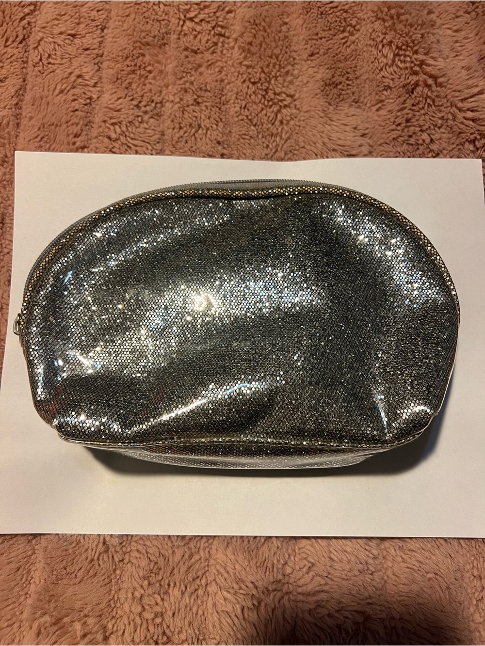 Silver Sparkle Cosmetic Pouch